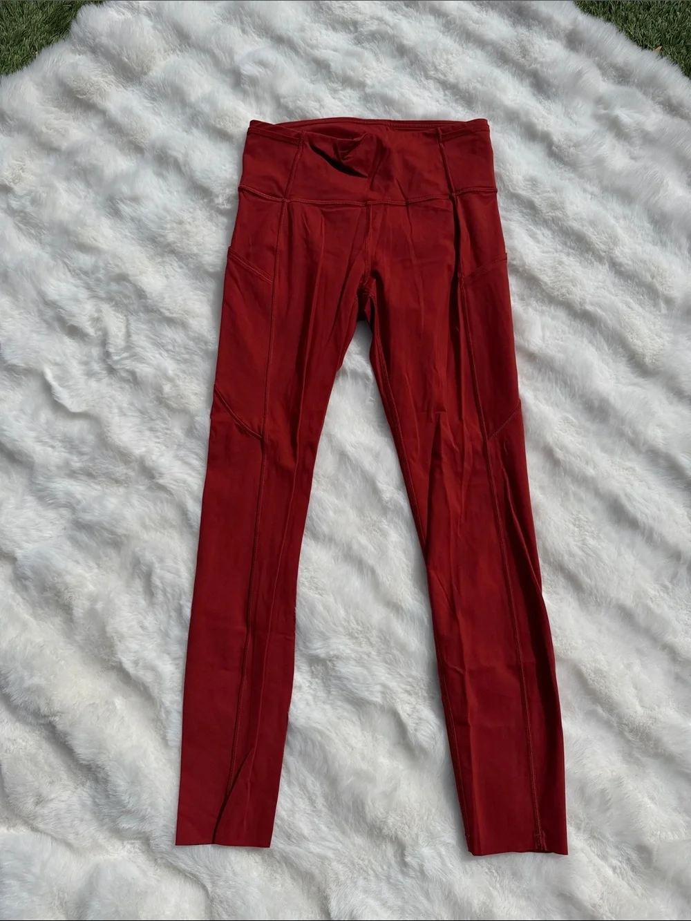 Lululemon fast and free tights leggings burnt orange rust color size 6 - Picture 1 of 11